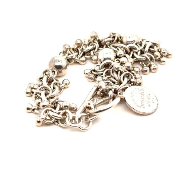 925 Silver Beaded Toggle Bracelet - Picture 4 of 6